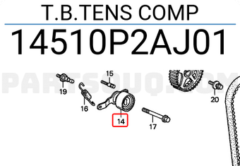 Honda 14510P2AJ01 T.B.TENS COMP