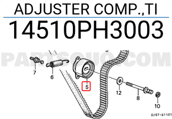 Honda 14510PH3003 ADJUSTER COMP.,TI
