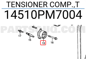 Honda 14510PM7004 TENSIONER COMP.,T