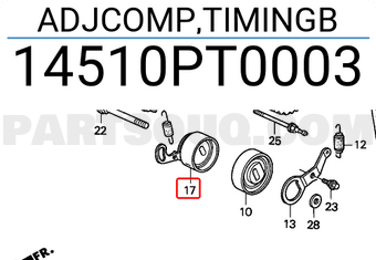 Honda 14510PT0003 ADJCOMP,TIMINGB