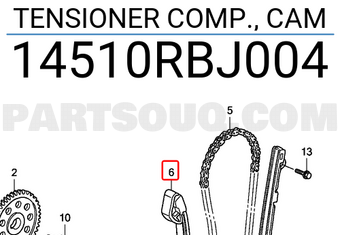 Honda 14510RBJ004 TENSIONER COMP., CAM