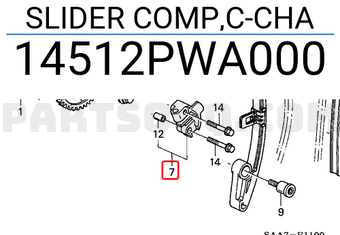 Honda 14512PWA000 SLIDER COMP,C-CHA