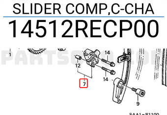 Honda 14512RECP00 SLIDER COMP,C-CHA
