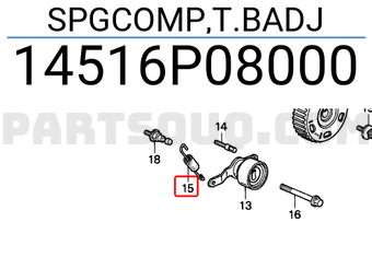 Honda 14516P08000 SPGCOMP,T.BADJ