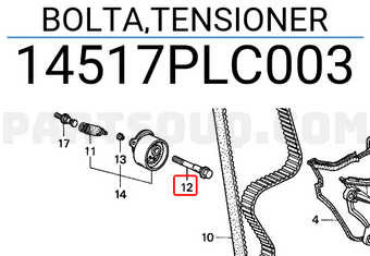 Honda 14517PLC003 BOLTA,TENSIONER