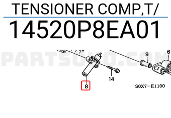 Honda 14520P8EA01 TENSIONER COMP,T