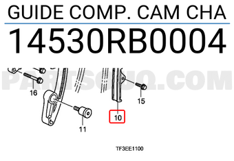 Honda 14530RB0004 GUIDE COMP. CAM CHA