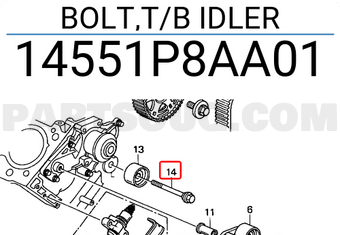 Honda 14551P8AA01 BOLT,T/B IDLER