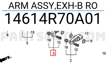 Honda 14614R70A01 ARM ASSY,EXH-B RO