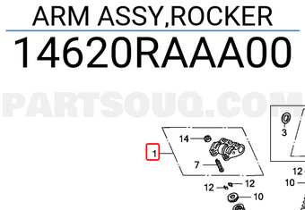 Honda 14620RAAA00 ARM ASSY,ROCKER