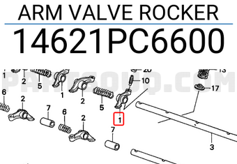 Honda 14621PC6600 ARM VALVE ROCKER