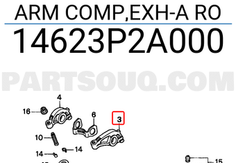 Honda 14623P2A000 ARM COMP,EXH-A RO