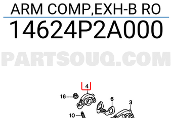 Honda 14624P2A000 ARM COMP,EXH-B RO