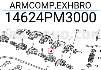 Honda 14624PM3000 ARMCOMP,EXHBRO