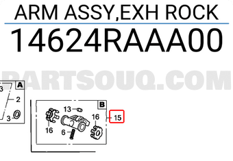 Honda 14624RAAA00 ARM ASSY,EXH ROCK