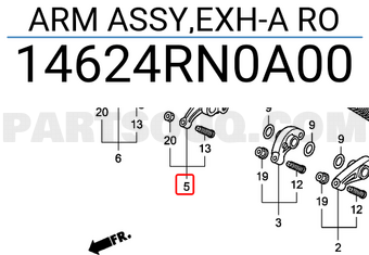 Honda 14624RN0A00 ARM ASSY,EXH-A RO