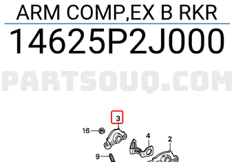 Honda 14625P2J000 ARM COMP,EX B RKR