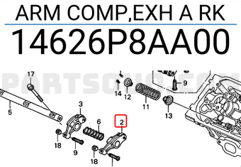 Honda 14626P8AA00 ARM COMP,EXH A RK