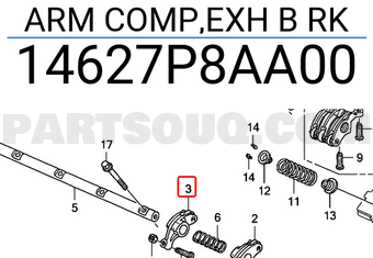Honda 14627P8AA00 ARM COMP,EXH B RK