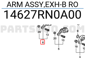 Honda 14627RN0A00 ARM ASSY,EXH-B RO