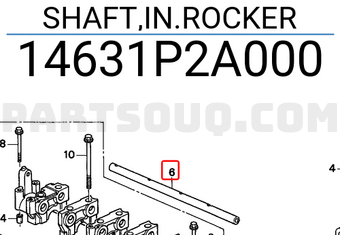 Honda 14631P2A000 SHAFT,IN.ROCKER