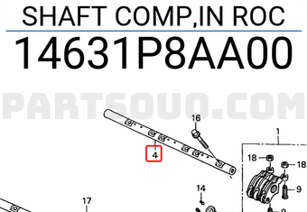Honda 14631P8AA00 SHAFT COMP,IN ROC
