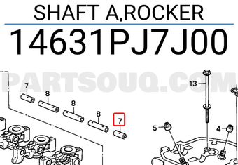 Honda 14631PJ7J00 SHAFT A,ROCKER