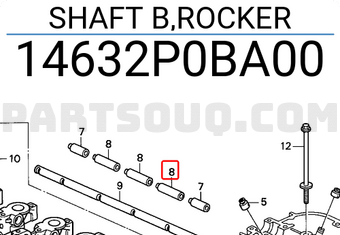 Honda 14632P0BA00 SHAFT B,ROCKER