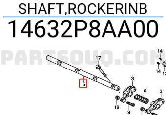 Honda 14632P8AA00 SHAFT,ROCKERINB