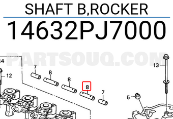 Honda 14632PJ7000 SHAFT B,ROCKER