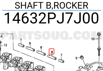 Honda 14632PJ7J00 SHAFT B,ROCKER