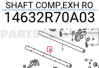 Honda 14632R70A03 SHAFT COMP,EXH RO