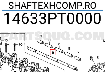 Honda 14633PT0000 SHAFTEXHCOMP,RO