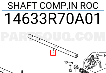 Honda 14633R70A01 SHAFT COMP,IN ROC
