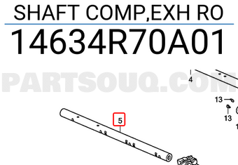 Honda 14634R70A01 SHAFT COMP,EXH RO