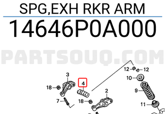 Honda 14646P0A000 SPG,EXH RKR ARM