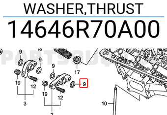 Honda 14646R70A00 WASHER,THRUST