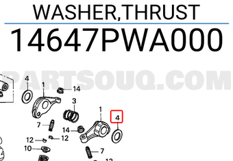 Honda 14647PWA000 WASHER,THRUST
