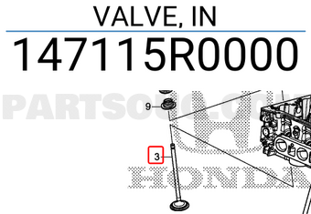 Honda 147115R0000 VALVE, IN