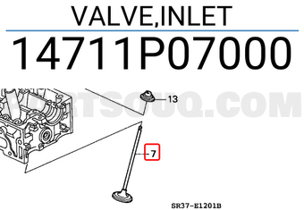 Honda 14711P07000 VALVE,INLET