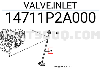 Honda 14711P2A000 VALVE,INLET