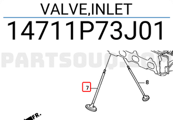 Honda 14711P73J01 VALVE,INLET