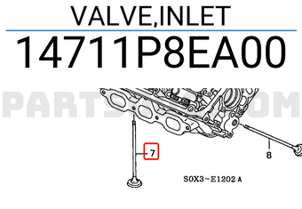Honda 14711P8EA00 VALVE,INLET