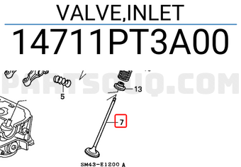 Honda 14711PT3A00 VALVE,INLET