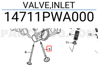 Honda 14711PWA000 VALVE,INLET