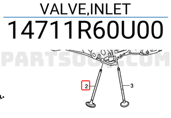 Honda 14711R60U00 VALVE,INLET