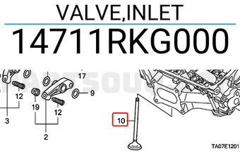 Honda 14711RKG000 VALVE,INLET