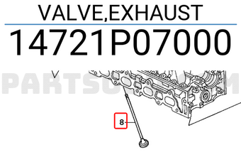 Honda 14721P07000 VALVE,EXHAUST