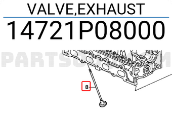 Honda 14721P08000 VALVE,EXHAUST
