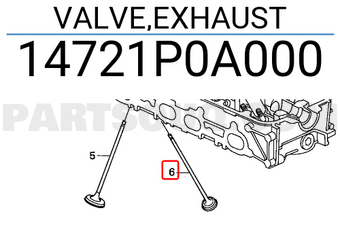 Honda 14721P0A000 VALVE,EXHAUST